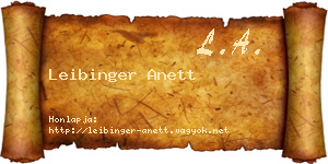 Leibinger Anett névjegykártya